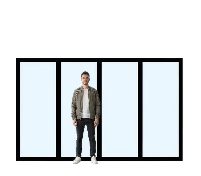 Custom 7'0" door with 5 foot 10 inch man for scale