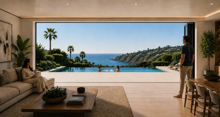 FlowDoors fully open for a family pool day